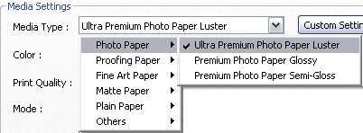 Select either the exact paper you are using or the paper that is most similar to your third-party paper.