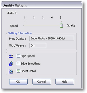 Fine-tuning quality settings