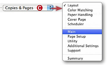 A typical set of printer settings dialogs