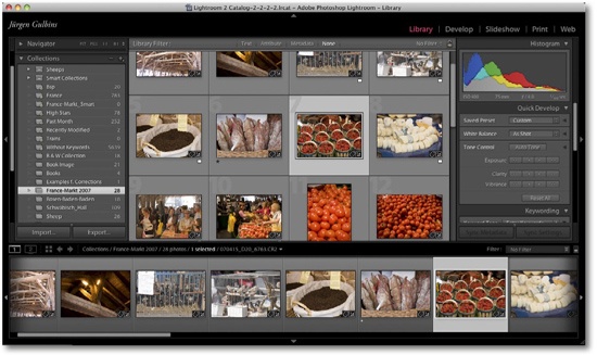 Group your images in a collection and sort them in Grid view using View ▸ Sort ▸ User Order.