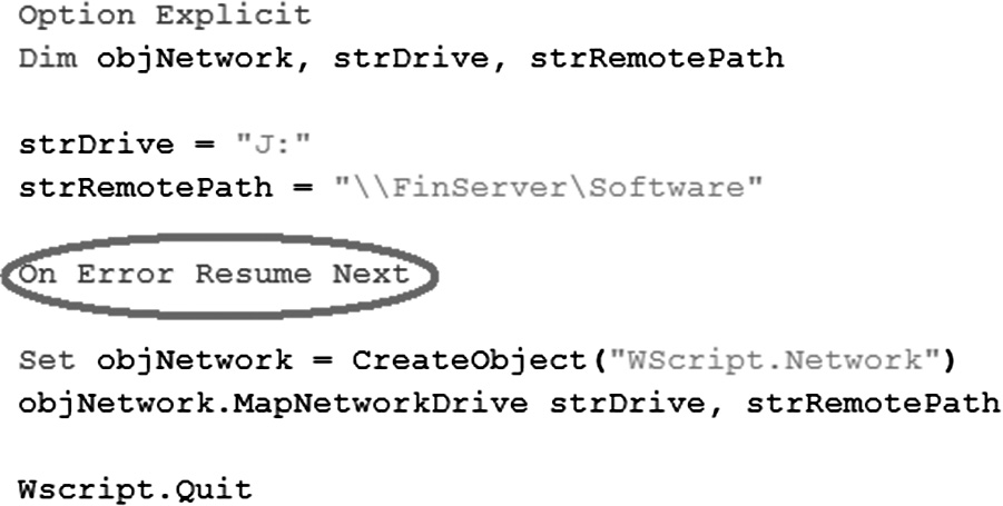 Image of On error resume next