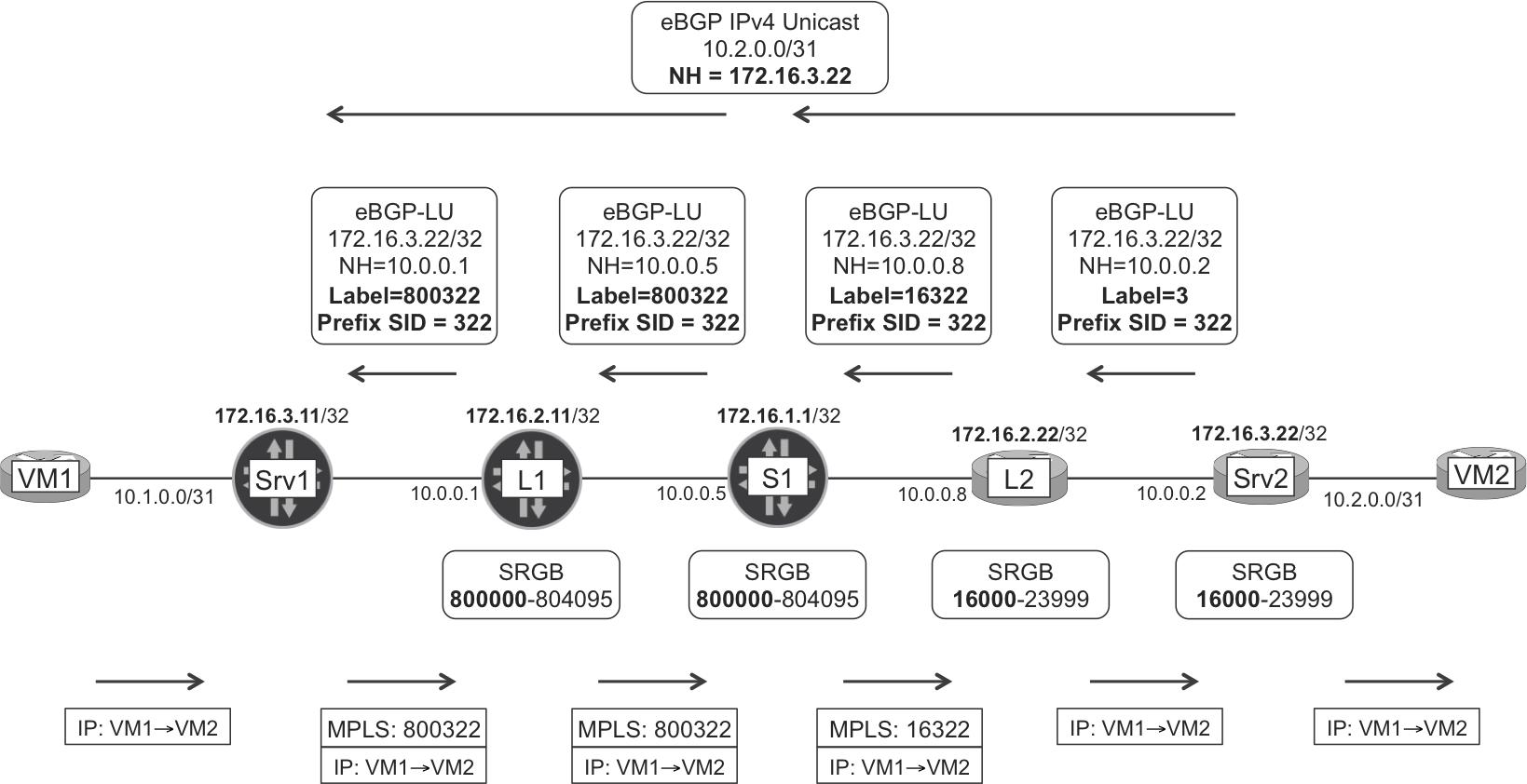 BGP-LU with SPRING extensions