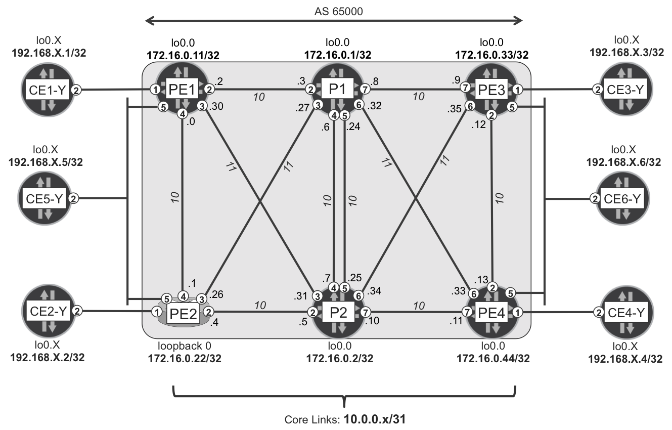 Egress service protection topology