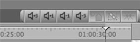 Figure 1-4 Audio buttons on the timeline.