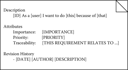 Figure showing A template for a requirement.