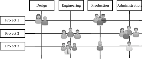 Figure showing Matricial organizational structure.