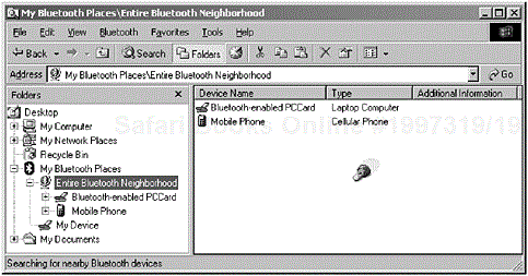 The screen shot shows the results of a device discovery procedure where the list of expected parameters are named according to the general rules provided within the Generic Access Profile. (Courtesy of TDK Systems Europe.)