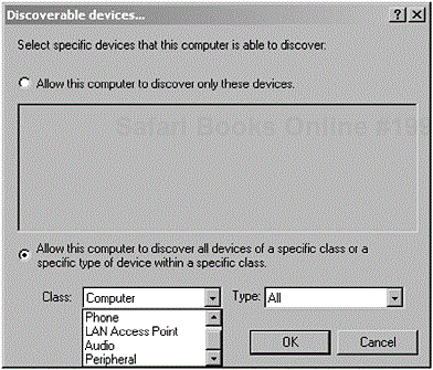 Here we can see a user configuring his or her Bluetooth device to discovery specific devices. (Courtesy of TDK Systems Europe.)