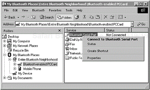Right-clicking the device icon causes a pop-up menu to appear; the menu offers the ability to enable the serial port emulation. (Courtesy TDK Systems Europe.)