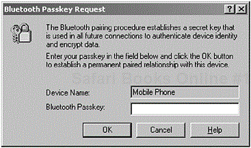 The user is requested to enter his or her passkey to authenticate with the GW device.