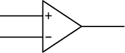 Schematic symbol for an op amp
