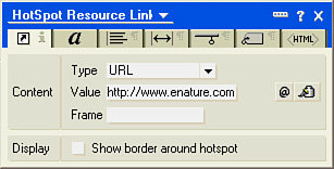 When the user clicks on the text you turned into the hotspot link, he will go to the item specified in the Value field.
