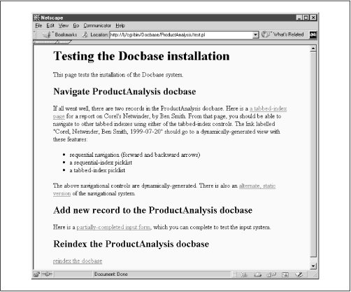 Docbase installation test page