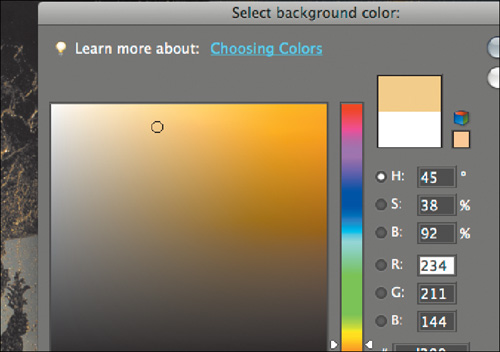 Select a new background color