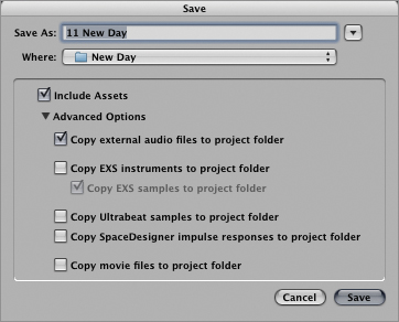 Saving a Project and Making Automatic Backups