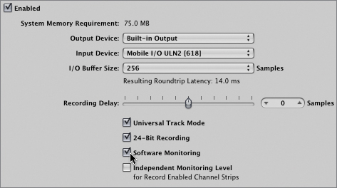 Checking Audio Input