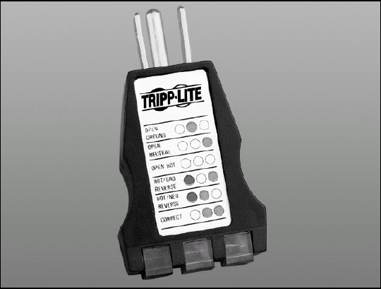 An AC socket tester quickly identifies a number of faults, including a "dead" socket.