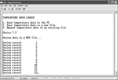 Saving temperature records on an SD card with Option 2