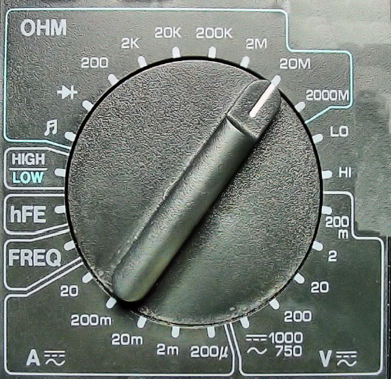 Dial with groups of manual range settings