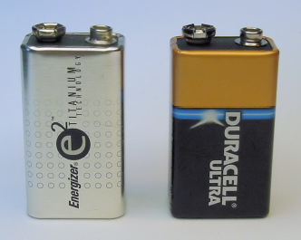 Tweaked alkaline 9 V batteries