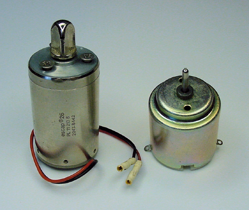 Escap motor (left) and toy motor (right)