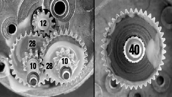 Count of teeth for actual gears inside of a Hsiang Neng motor's gearhead