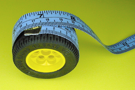 Measuring wheel circumference with a cloth tape measure