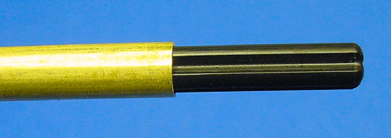LEGO cross axle inserted into 7/32-inch diameter tubing