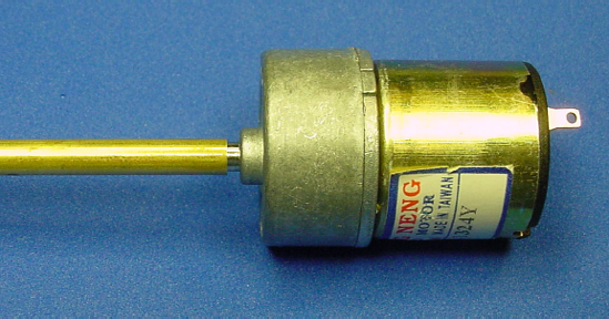 Motor shaft inserted into 3/16-inch diameter tubing