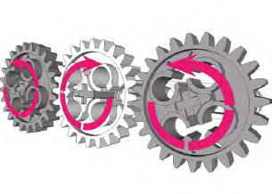 Three spur gears meshed together will maintain the current rotation direction.