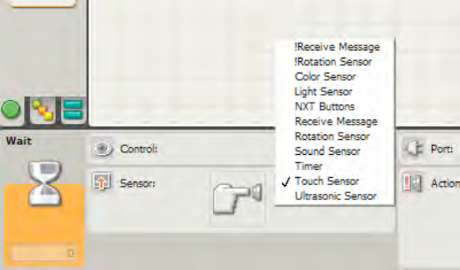 The options available to you in the Sensor section drop-down menu