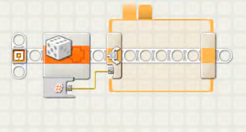 Connect the RANDOM block to the SWITCH block with a data wire.