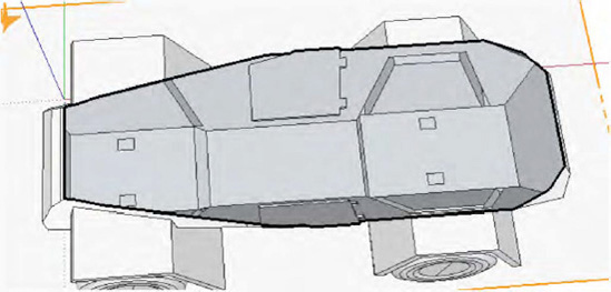 Section plane cut to delete the internal surface created between the axle and body