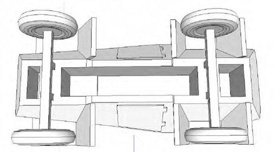 Extending the axle width to 2mm and hollowing out the model