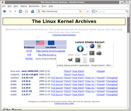 The current releases of the kernel can be found at http://kernel.org
