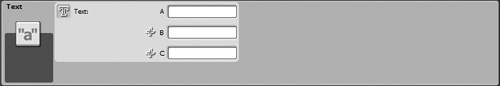 The Text block’s configuration panel.