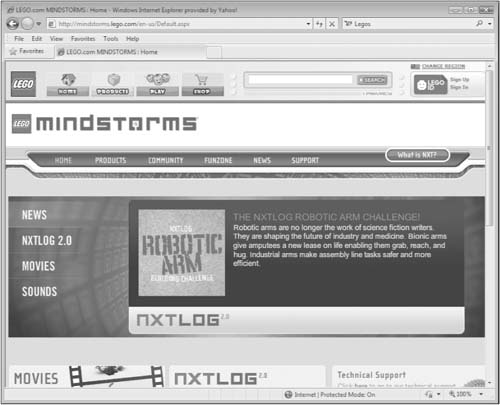 The Lego Mindstorms web site provides information and hosts activities and communication for a global community of Mindstorms enthusiasts.