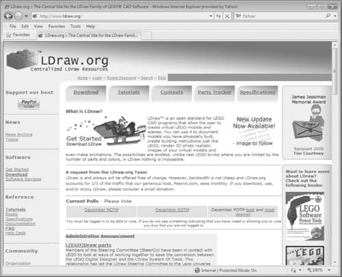 LDraw.org is central headquarters for keeping up with all things related to LDraw.