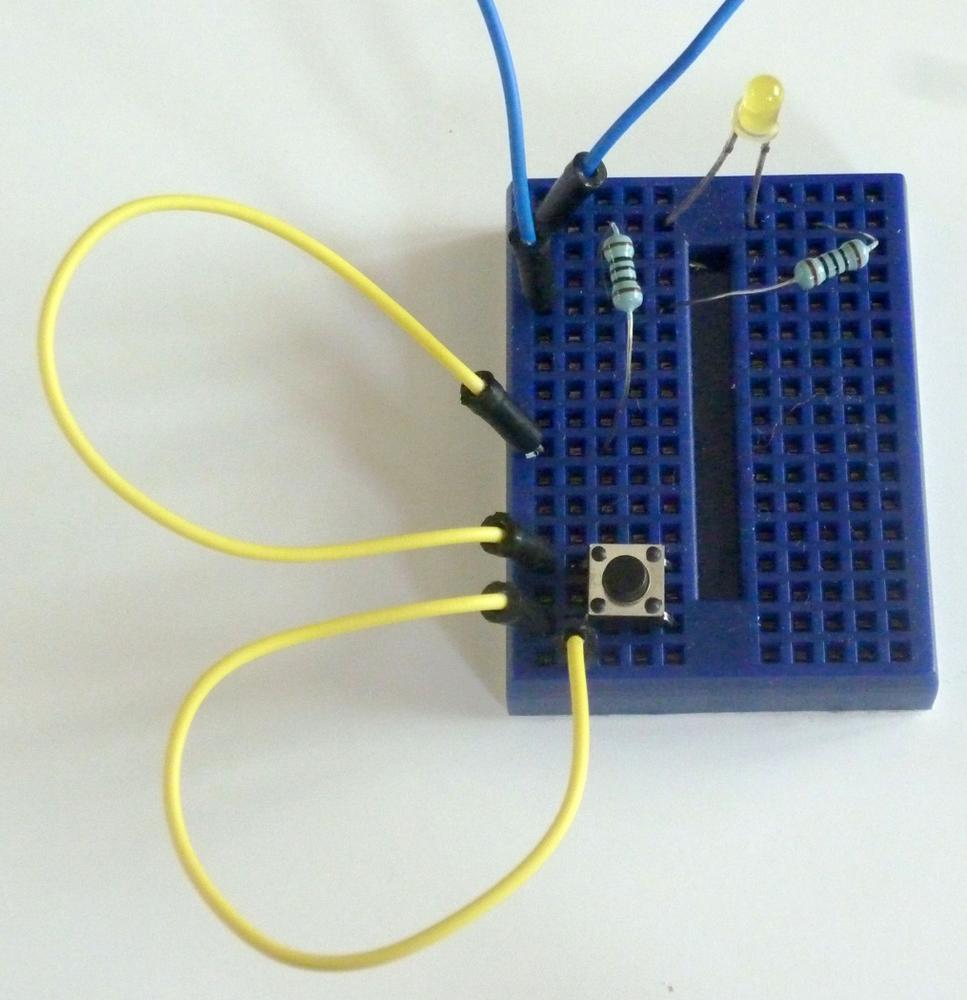 Wire up the pushbutton to GND and to +5V