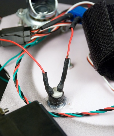 Positive wires soldered to the power switch