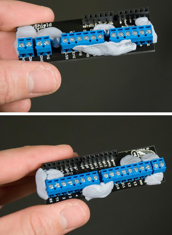 “Analog” and “Digital” wings with the terminal blocks