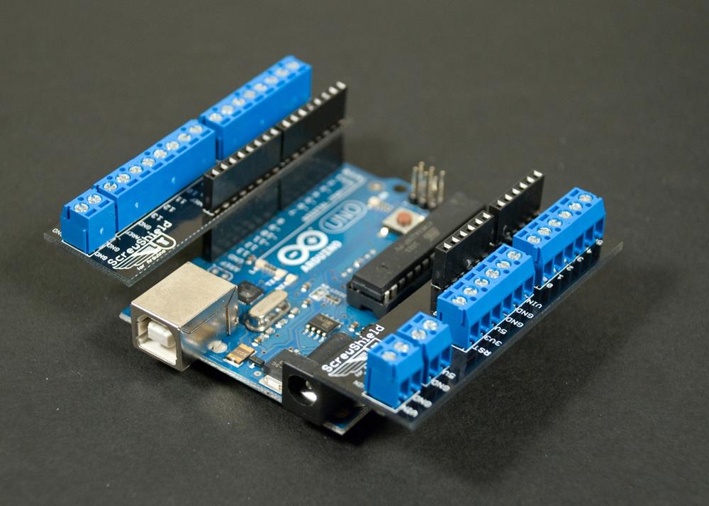 ScrewShield attached to Arduino