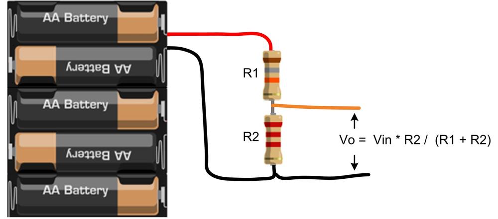 Resistors used as a voltage divider