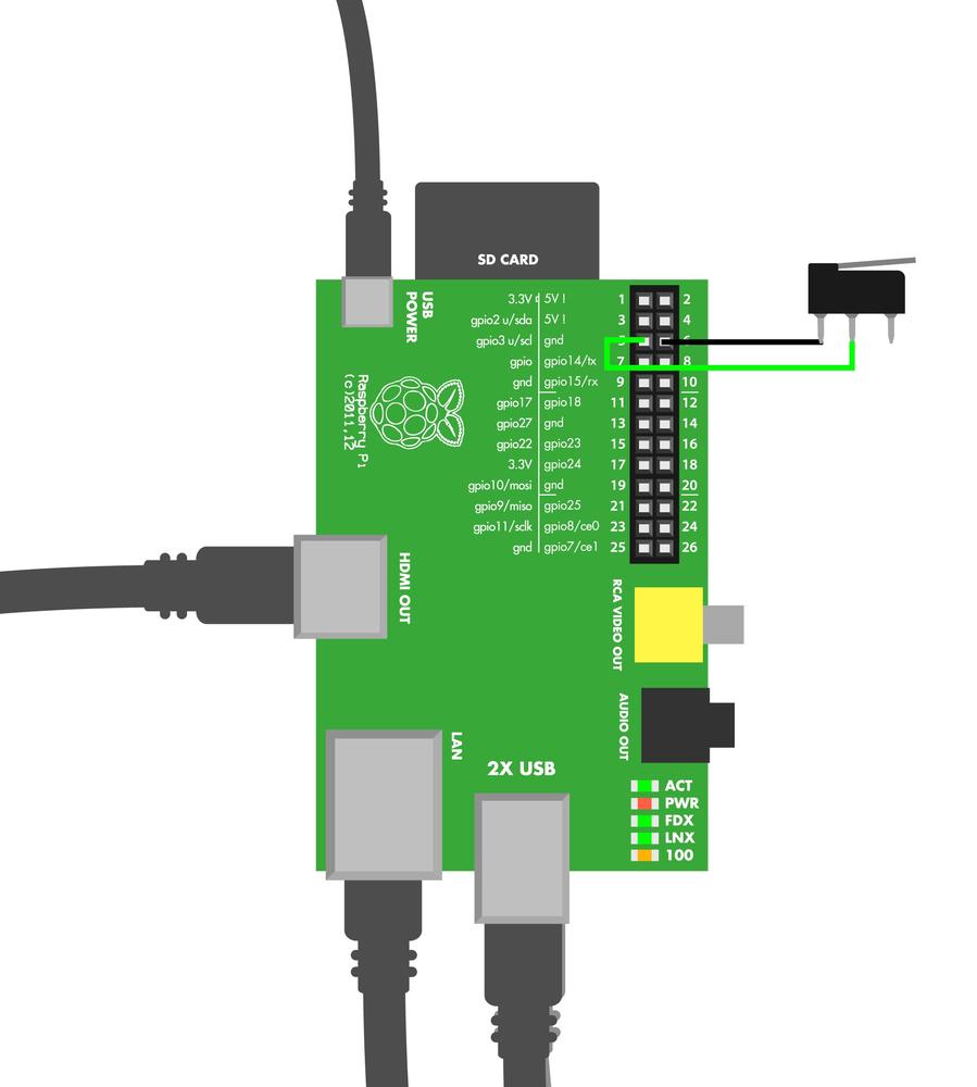 Microswitch circuit for Raspberry Pi