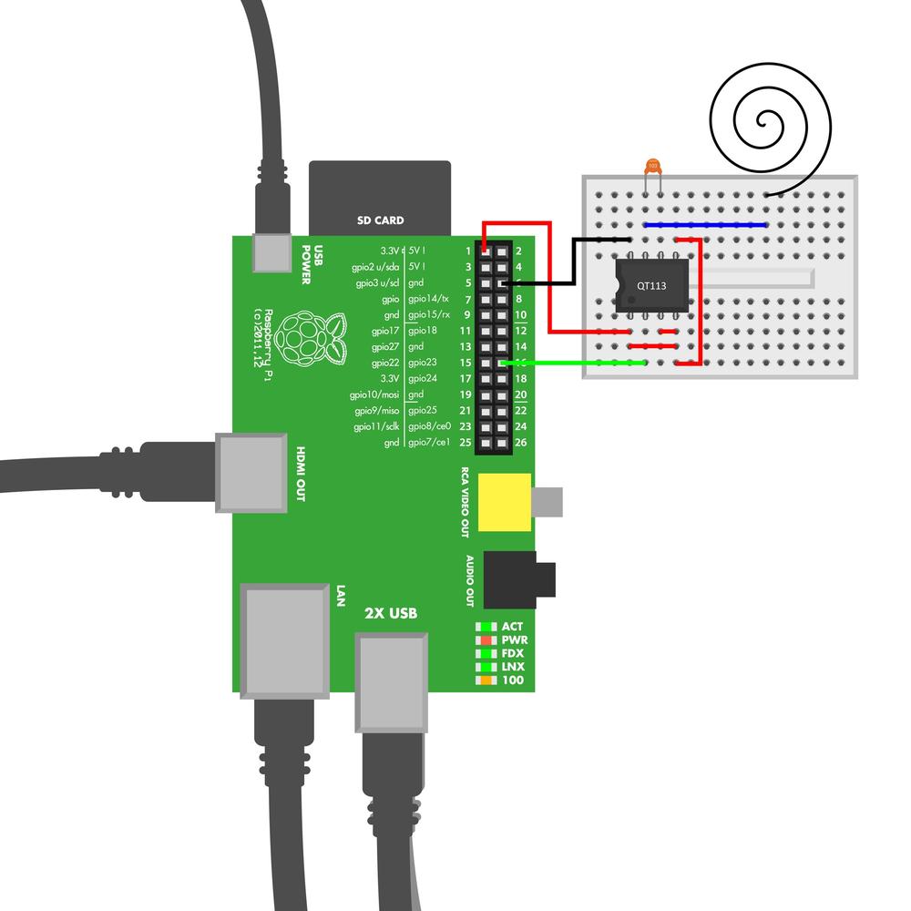 QT113 circuit for Raspberry Pi