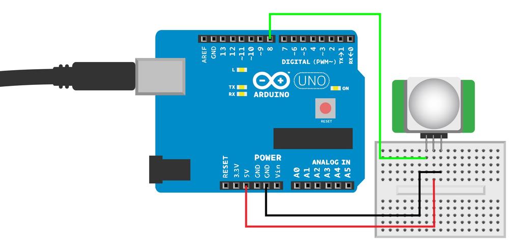 Parallax PIR sensor Rev A circuit for Arduino