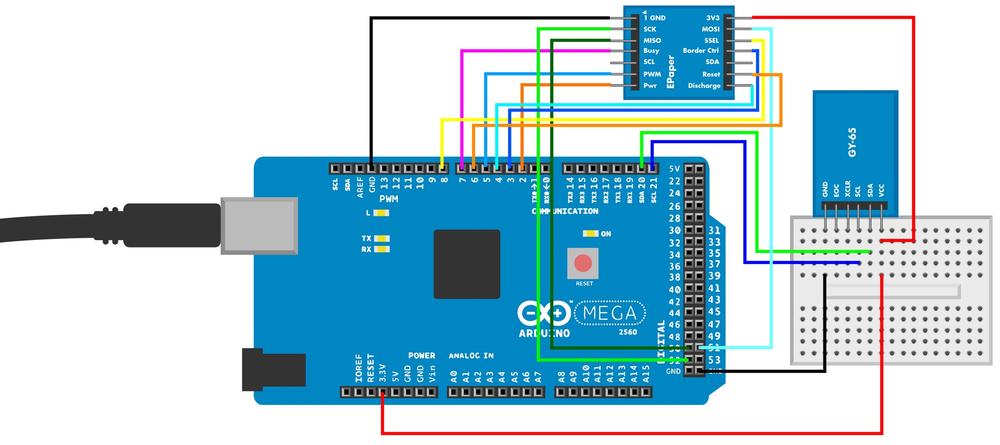 Connections on Arduino Mega