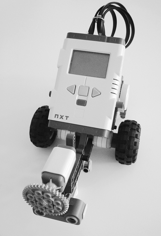 A TriBot with two sensors, ready for action