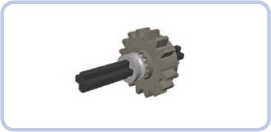 A 16-tooth gear with clutch engaged by an old-type half bush with teeth