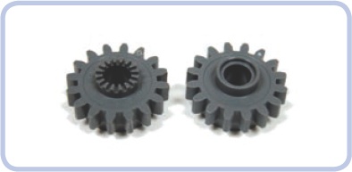 The toothed (left) and toothless (right) variants of the 16-tooth gear with clutch. Both variants wear the same number, which means that LEGO considers them to be basically the same piece. The most likely reason for the change from toothed to toothless is the fact that all pieces the teeth could be meshed with have been long out of use in LEGO Technic sets.